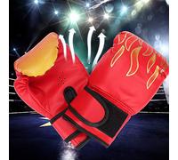 HUSHUI Children Boxing Gloves with Flame Pattern Stylish Design for Karate and Muay Thai Training Red Black Blue 1 Pair (Children(30-40cm/11.81-15.75in,7cm/2.8in Width))