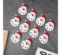 HUSHUI Christmas Cloth Patches, 10pcs Non Woven Fabric DIY Decoration Accessories with Santa Claus Snowman Tree Deer, for Clothes Hats Gifts Holiday Party Decor (Santa Claus Head)