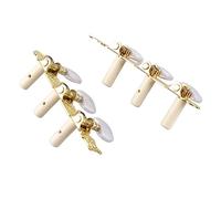 HUSHUI Classical Guitar String Machine Heads, 2Pcs Solid Metal Tuning Pegs with White Pearl Buttons, 1:15 Gear Ratio, for Replacing Old or Dirty Tuners