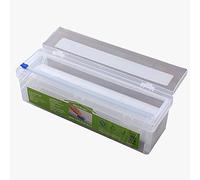 HUSHUI Cling Film Dispenser,Wrap Dispenser Cutter,Refillable Plastic Wrap Dispenser with Slide Cutter Food Wrap Clear Wrap Storage Box Kitchen Gadgets