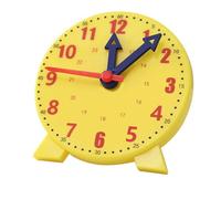 HUSHUI Clock Teaching Aid Interactive Learning Toy for Kids, Effective Time Recognition Tool for Elementary School Students, Safe Plastic Model, 1x (Yellow)