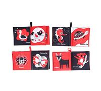 HUSHUI Cloth Book Set, Colorful Soft Cloth Books for Infant Learning, Early Education, Vision Development, 4pcs Material