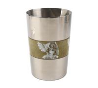 HUSHUI Cocktail Mixing Cup Vintage Print Rustproof Stainless Steel Bartending Cup for Home or Bar Use 304 Stainless Steel (L Type 1)