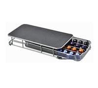 HUSHUI Coffee Capsules Drawer Rack Large Capacity Stylish Storage for 40pcs Capsules in Kitchen, Metal, 14.8x7.3x2.4in (Silver)