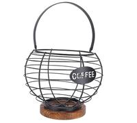 HUSHUI Coffee Pod Holder Metal Grid Stylish Organizer for Kitchen Counter and Desktop 17.5x16cm (Black)