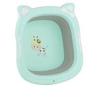 HUSHUI Collapsible Baby Washbasin with Comfortable Handle, Foldable Foot Basin for Infants, Perfect for Washing Vegetables or Fruits, Made from Durable Material (Green)
