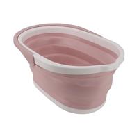 HUSHUI Collapsible Mop Bucket Large Capacity Portable Handle for Home Bathroom and Car Wash Durable PP Material (Pink)