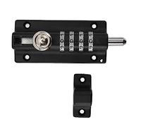 HUSHUI Combination Locking Bolt Durable 4 Digit Lock with Rustproof Coating for Pool Gates and Fences (Black Latch Lock)