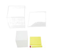 HUSHUI Counting Blocks Colorful Plastic Geometry Model Volume Teaching Aids for Elementary Education 10.2 X 10.5 X .5cm Storage Box