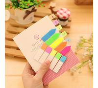 HUSHUI Creative Adhesive Index Sticker Tabs for Organizing Notes and Books in School or Office, Made of Durable PET Material, 1.77 X 0.47in, 10g (Half Color)