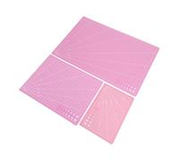 HUSHUI Cutting Mat Set 3Pcs Non Slip PVC for Crafts and Sewing Projects A3 A4 A5 Sizes Pink Color