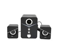 HUSHUI D-221 Bluetooth Computer Speaker with Deep Bass and Shocking Sound for Wedding Parties and Festivals, Mini Desktop Design, ABS Material (Black)