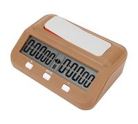 HUSHUI Digital Chess Clock Professional Timer Portable for Chess Match and Go Game ABS Design 13.8x8.8x4.5cm (Tan)