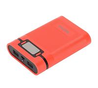 HUSHUI DIY Battery Power Bank Portable Charger with LCD Display for Travel Business Trip 4 Battery Capacity ABS Material (Red)