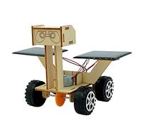 HUSHUI DIY Solar Energy Car Model Educational Toy Set for Kids 6 Years and Up, Science Experiment Kit with Wooden Parts for Learning (solar lunar rover)