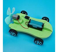 HUSHUI DIY Wind Power Car Model Kit Educational Toy for Children Handmade Assembling Craft Safe Durable ABS 16.5 * 9cm