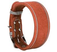 HUSHUI Dog Adjustable Collar with D Ring for Medium Large Dogs, Breathable Reflective Design for Night Visibility, Durable Artificial Leather Material (M 56 * 5.0CM)