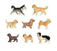 HUSHUI Dog Figurines Playset,8PCS Dog Figurines Playset Mini Realistic Detailed Plastic Puppy Figures Cake Toppers Birthday Gift for Kids