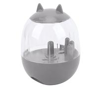 HUSHUI Dog Food Dispensing Toy, Interactive Feeding Puzzle Toy for Cats and Dogs, Slow Eating Aid for Digestion, Plastic, 9x13.5cm (Tumbler-Literary Gray)