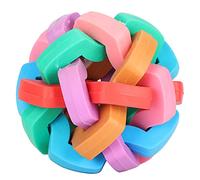HUSHUI Dog Puppy Toy Soft Colorful Interactive Bell Squeak Ball for Playful Pets 1 Piece TPR (Medium)