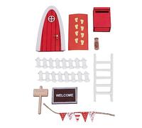 HUSHUI Dollhouse Christmas Fairy Door Kit Mini Wooden Craft for Kids Magic Education Learning