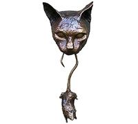 HUSHUI Door Knocker, Cat Door Knocker Sculpture Cat Catch Mouse Wall Sculpture Resin Pendant for Courtyard Living Room