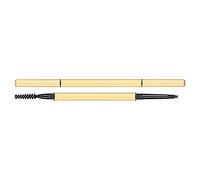 HUSHUI Double Headed Cosmetic Eyebrow Pencil with Spiral Brush for Easy Makeup Application At Parties and Work, Plastic Material (Medium Coffee Color)