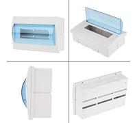 HUSHUI Durable Plastic Distribution Box for 9-12 Ways Circuit Breaker Indoor Use - Transparent Blue Cover and Easy Wall Mounting 1pc