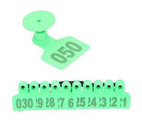 HUSHUI Ear Tag Marking Labels with Numbers for Farm Animal Identification, Durable PP+Copper Material, Resistant to Elements, 100 Pack