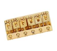 HUSHUI Electric Guitar Bridge, 6 Strings 65mm Glossy Metal Hardtail Fixed Bridge Replacement with Screws and Wrench, for Electric Guitar Accessories (Gold)