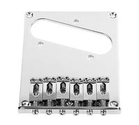 HUSHUI Electric Guitar Bridge, Metal Tailpiece Replacement for Telecaster with Stable Intonation, Easy to Install (Silver)