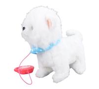 HUSHUI Electric Plush Dog Toy, Interactive Puppy Toy with Touch Sensing Leash Walking Tail Wagging Licking Barking, for Toddler Kids Role Play