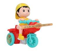 HUSHUI Electric Tricycle Toy for Toddlers, Cute Light Dynamic Music Function, Sturdy ABS Material - 2 Units (Red)
