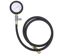 HUSHUI Engine Oil Pressure Test Tool Kit, 90 Degree Coupling Adapter with Shockproof Double Scale Gauge and 1200mm Hose, for Diagnosing Oil Pump Pressure and Low Oil Warning