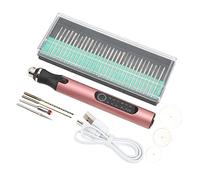 HUSHUI Engraving Pen, Portable Wireless Charging 3 Speed Drilling Cutting Grinding Lettering Metal Etching Pen Tool, with Lithium Battery, for Jewelry Making Wood Stone Engraving (Pink Gold)