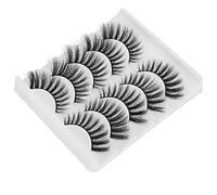 HUSHUI False Eyelashes Set for Thick Curly Makeup, 5 Pairs Long False Lashes for Dating & Daily Life, Made From Fiber (011)