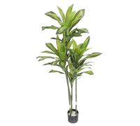 HUSHUI Faux Dracaena Fragrans Tree, Lifelike Artificial Potted Plant with Green Edged Leaves for Home Office Living Room Decor (120cm)