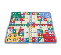 HUSHUI Flying Chess Carpet Soft Interactive Game Blanket for Kids and Parents 90 X 90cm Non- Crawling Mat with 16 Chess Pieces (90 * 90cm plastic pieces)