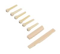 HUSHUI Folk Guitar Nut Saddle, ABS Guitar Nut Saddle Set with 6pcs Bridge Pin for Replacement, Ensuring Clear Intonation and Great Sound Quality