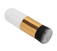 HUSHUI Foundation Makeup Brush, Professional Blush Brush with Slender Fiber Bristles for Liquid Powder Blush, Easy to Apply Under Eyes and Nose Sides (White Gold)