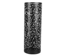 HUSHUI Freestanding Metal Umbrella Rack Hollow Out Round Entrance Storage Tray, Suitable for Home, Hotel, Office Decoration (Black)