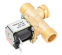 HUSHUI G1/2" Brass Solenoid Valve, Durable Normally Close Electromagnetic Valve for Water Inlet Systems, High and Easy to Install, Rated DC12V (DC24V)