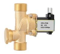 HUSHUI G1/2" Brass Solenoid Valve, Durable Normally Close Electromagnetic Valve for Water Inlet Systems, High and Easy to Install, Rated DC12V (DC12V)