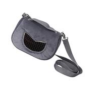 HUSHUI Gray Flannelette Hamster Carrier Bag, Portable and Breathable Outgoing Bag for Small Pets, Ideal for Guinea Pig, Squirrel, and Chinchilla, 3 (Medium)