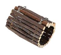 HUSHUI Hamster Chew Toys Hanging Tunnel Bridge for Small Pets Natural Applewood Climbers 10cm Long (Hook Type)