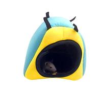 HUSHUI Hamster Fleece Bed Warm Cozy Mini House for Small Animals Portable Arctic Fleece for Indoor Outdoor Use (Blue)