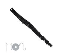 HUSHUI Hanging Feeding Net Bag Durable Chicken Feeder Tool for Coop Rooster Hen 1 Piece Black Rope (Black Net + Fruit Fork with Chain)