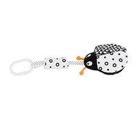 HUSHUI Hanging Rattle Soft Plush Toy for Newborns 1 Month Old Black and White Wind Chime Stimulates Hearing and Grasping 34cm (Ladybug)