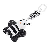 HUSHUI Hanging Rattle Soft Plush Toy for Newborns 1 Month Old Black and White Wind Chime Stimulates Hearing and Grasping 34cm (Bee Decor)