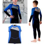 HUSHUI HISEA Kid Wetsuit Long Sleeves Neoprene Diving Suit for Snorkeling Surfing Water Sports Age 3-12 (M125 Size 10)